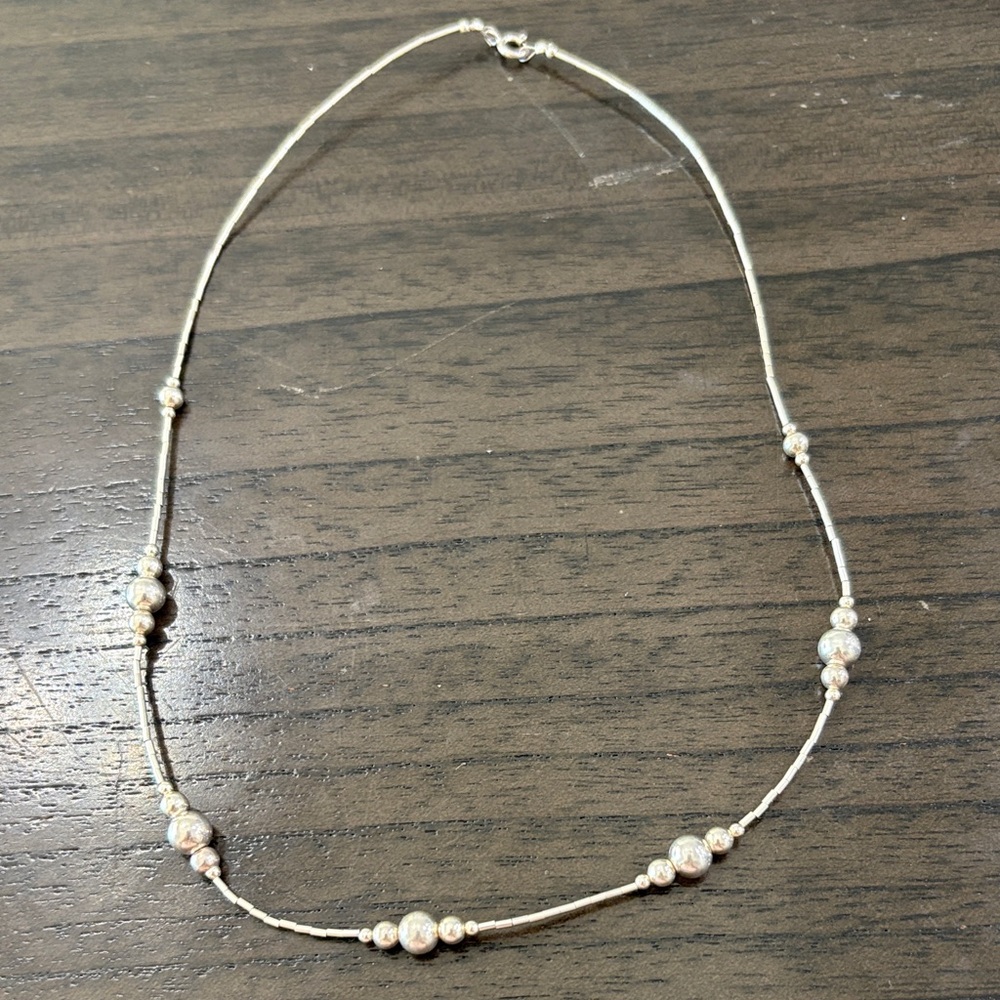 Sterling Silver Beaded Necklace